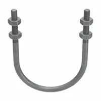 This steel U-bolt is designed for securing 6-inch pipe to structural supports. It features a 5/8"-11 thread size and a 9 1/2 in inside height. Used in industrial piping systems for plumbing, HVAC, and material handling applications