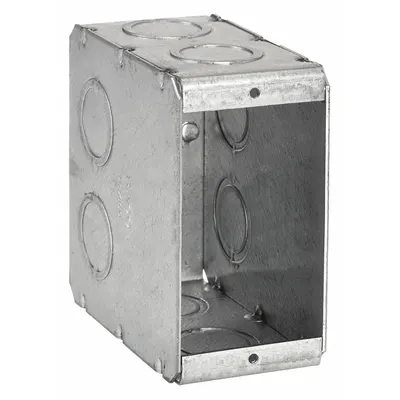 RACO Electrical Box: Steel, 1 Gangs, 3 1/2 in Box Dp, 2 in Box Wd, 3 3/4 in Box Ht - Masonry Electrical Boxes