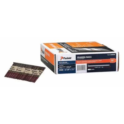 PASLODE 3.25" Collated Framing Nails, Plain, Smooth, Diamond Point, 2,500-Pack
