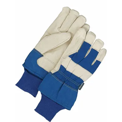 BDG Leather Gloves: Universal, Premium, Work Glove, Pigskin, Wing Thumb, Knit Cuff - Work Gloves