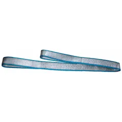 This LIFT-ALL web sling is a Type 3 protected-edge polyester flat-eye sling with 1 ply construction. It has an 8 ft sling length and 11 in eye length, finished in silver/blue with a standard tag. Suitable for industrial lifting tasks requiring a flat-eye configuration.