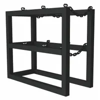 DURHAM MFG Gas Cylinder Rack: Vertical, 16 in x 36 in x 30 in, For 3 Cylinders (MPN GCRV-163630-08T)
