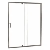 FOREMOST Shower Door and Panel: 42 in Min. Door Wd, 48 in Max. Door Wd, 69 in Overall Ht, Frameless (MPN CVDP4869-CL-BN)