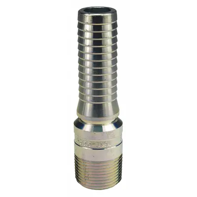 DIXON Barbed Hose Fitting: For 1 1/4 in Hose I.D., Steel x Steel - Multipurpose (Air, Water, Chemical) Barbed Combination Nipples