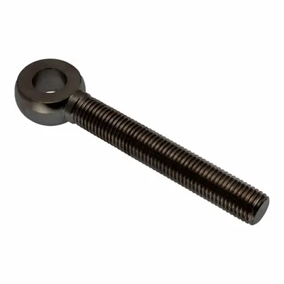 AMPG Fixed Rod End: Stainless Steel, Black Oxide, 6 in Hole Center-to-End Lg - Stainless Steel Male Threaded Fixed Rod Ends
