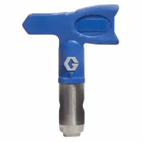 Airless spray gun tip with 0.017 in orifice, color-coded blue. Includes OneSeal tip seal. Compatible with RAC X series and model 246215. Used for applying paints and coatings in finishing, construction, and maintenance tasks on metal, wood, and concrete surfaces