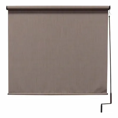 KEYSTONE FABRICS Sun Shade: Dark Brown/Light Brown, Pole and Crank, 92% UV Protection - Regal Series