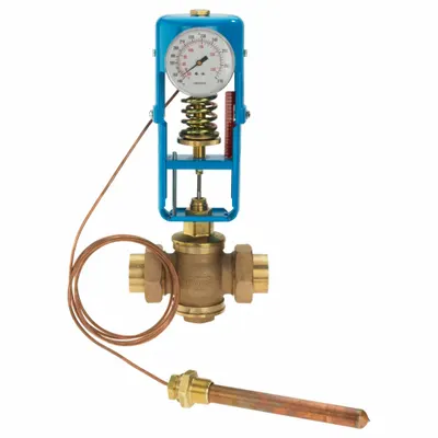 POWERS Direct-Acting Temperature Regulator, 1 1/2 in, Bronze - Direct-Acting Temperature Regulators