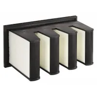 V-Bank Air Filter: 12 in x 24 in x 12 in, Synthetic, Single Header, 4 Vs, Downstream Face