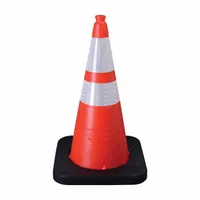 Traffic Cone: MUTCD/NCHRP-350, 28 in Cone Ht, Orange, High-Intensity Prismatic, Polyethylene (MPN 16028-HIWB-10)