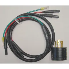 This parallel cable kit connects two HONDA EU200 series generators to combine their output. It includes a 3-foot cord and an L5-30 adapter, rated for 30 amps. Used for increasing available power when operating larger electrical loads.