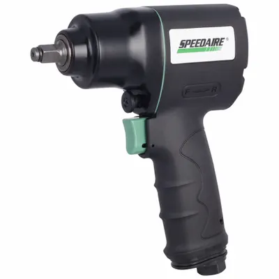 SPEEDAIRE Air Impact Wrench: Full-Size, 3/8 in Drive, Pistol-Grip, Square, Std - Pistol-Grip Air-Powered Impact Wrenches with Standard Anvils