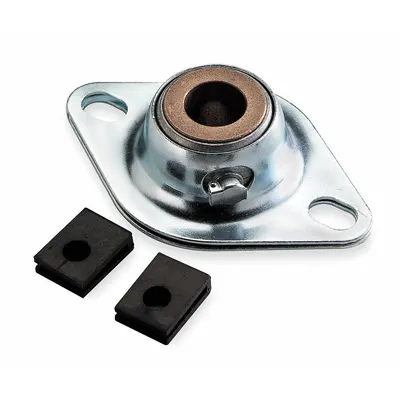 DAYTON 2 Bolt Flange Bearing: 2 Bolt, 3/4 in Bore, 4 3/8 in Overall Lg - Stamped Steel Flange-Mount Plain Bearings