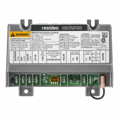 HONEYWELL HOME Hot Surface Ignition Module: Universal, 120V AC, 4 sec Lock Out, 32 sec Pre-Purge - Hot Surface Ignition Controls