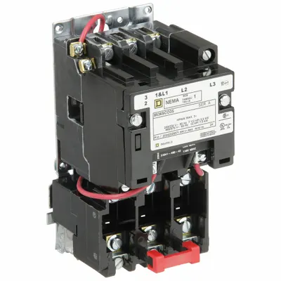 SQUARE D Magnetic Motor Starter: Non-Reversing, 3 Poles, NEMA Size 1, 27 A - Non-Reversing Starters with Thermal Overloads