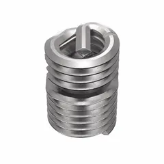 Screw-locking tangless helical insert for repairing or reinforcing internal threads in metal. #10-32 fine thread, right-hand direction, 18-8 stainless steel with dry film lubricant finish. Tensile strength 200,000 to 250,000 psi. Pack of 100.