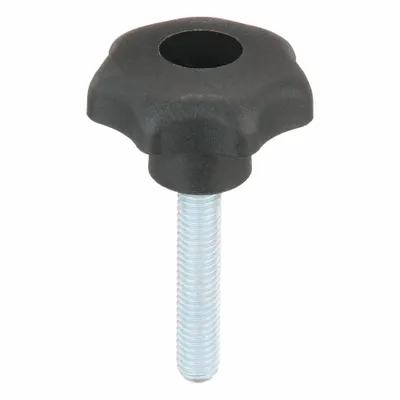 KIPP 7-Arm Knob with Threaded Stud, M8, 40 mm Dia, 40 mm Thread Length - 7-Arm Knobs with Threaded Stud