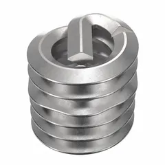 Free-running tanged helical insert for thread repair or reinforcement in metal assemblies. Made of 18-8 stainless steel with a dry film lubricant. #4-40 thread size, right-hand coarse thread. Supplied in a 1,000-piece pack.
