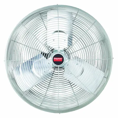 Dayton Mounted Fan: 24 in Blade Dia, 208 to 230/460V AC, 1/2 hp Motor HP - Standard Industrial Wall-Mount Fans