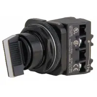 SIEMENS Selector Switch: 30 mm Panel Mounting Size, 2 Positions, Short Lever, 1NO/1NC, Metallic (MPN 52SX2AABA1)