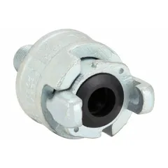 Male Chicago-Style universal hose coupling with 1/2 in NPT connection. Rated for 300 psi maximum working pressure at 70°F. Suitable for air, water, and low-pressure fluid transfer in industrial hose systems.