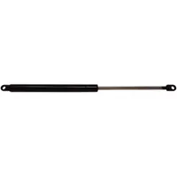 Gas spring with 134.9 lbf force and 17 19/32 in extended length. Includes hinge eye end fittings. Provides controlled motion and lifting assistance for industrial equipment, machinery guards, and access panels