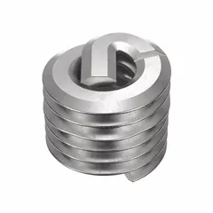 Screw-locking tanged helical insert for repairing or reinforcing internal threads in metal. Made of 18-8 stainless steel with a plain finish, #2-56 coarse thread, right-hand direction, and tensile strength of 200,000 to 250,000 psi. Supplied in a 1,000-piece pack. Requires STI tap size #2-56.