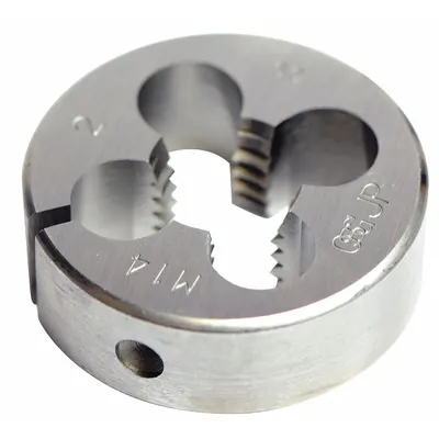 OSG Round Threading Die: #8-32 UNC, 5/8 in OD, Solid, High Speed Steel (MPN 2724700) - Solid Round Threading Dies