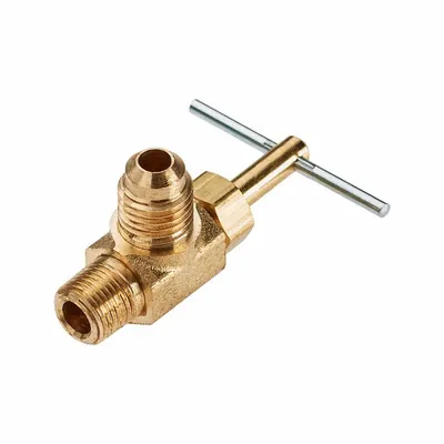 Parker Needle Valve: Angle Valve Body, Brass, Screw-In Bonnet, 1/8 in Pipe Size - Brass Angle-Body Needle Valves