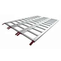Tri-folding aluminum ramp for loading and unloading equipment, machinery, or cargo into truck beds. Overall length 78 inches. Suitable for light-duty commercial and industrial applications