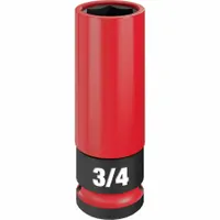 MILWAUKEE Lug Nut Wheel Socket: 1/2 in Drive Size, SAE, 3/4 in Socket Size, 6-Point, Deep, Friction (MPN 49-66-7810)