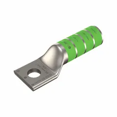 Copper compression lug for terminating 600 kcmil stranded copper wire to a 5/8 in stud. Long-barrel design for secure connections in power distribution, switchgear, and heavy equipment.