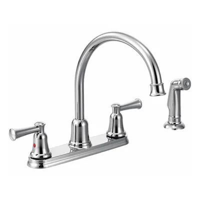 CFG Gooseneck Kitchen Faucet: Capstone, Brass, Widespread, Deck, 4 Mounting Holes - Centerset Kitchen Faucets