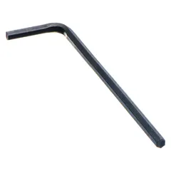 Set of 10 L-shaped hex keys with 0.9 mm metric tip size. Short length for confined spaces. Made from alloy steel with black oxide finish. Used for driving hex socket screws in precision assembly and small mechanical applications.