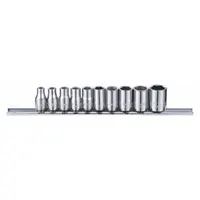 WESTWARD Socket Set: 1/4 in Drive, 10 Piece, 6-Point, SAE, 5/32 in to 1/2 in (MPN 53PN25)