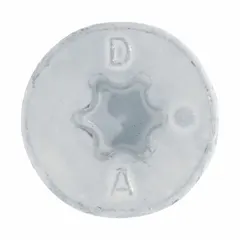 Case-hardened steel concrete anchor screw with zinc-plated finish. Pointed tip and Torx drive. Removable. For fastening into concrete, brick, or block. 3/16 in diameter, 1 3/4 in overall length. Pack of 2,000.