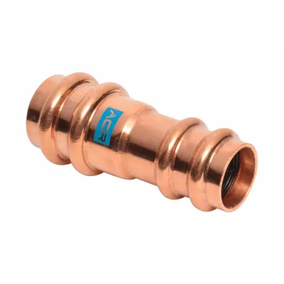 STREAMLINE 1-1/8 in CTS x 7/8 in CTS Press-Fit Straight Coupling - Refrigeration Copper & Bronze Press Tube Fittings