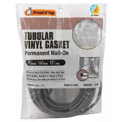 This weatherstrip tubing seals gaps around doors to block drafts, dust, and moisture. It features a vinyl flange and vinyl insert, with dimensions of 1/4 in height and 1/2 in width, and a length of 17 ft. Suitable for residential and light commercial buildings to improve energy efficiency and indoor comfort.