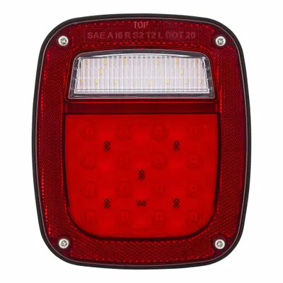 MAXXIMA M42228L Stop, Turn & Tail Combination Light, LED, Red/White, Rectangular - Stop, Turn & Tail Combination Lights