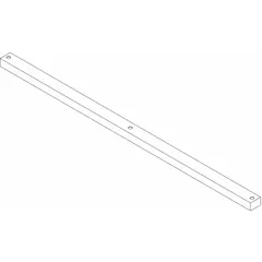 Steel cross member for lab shelving systems. Measures 9 ft overall length, 9 ft overall width, 2 in overall height. Constructed from 11-gauge steel with a pearl white finish. Provides structural support and stability in industrial shelving applications.