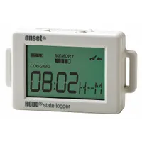Temperature data logger with USB interface, measuring from -20°C to 70°C (-4°F to 158°F). Features four recording modes. Includes magnet with two screws for mounting. Software available separately. Used for monitoring temperature in environments such as warehouses, cold storage, and HVAC systems