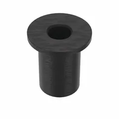 This well nut is a rubber insulating fastener designed for mounting components where vibration dampening, sealing, or electrical isolation is required. It features a 1/4"-20 coarse thread, 1/2" insert diameter, and 53/64" overall length. Supplied in a 10-pack of plain rubber, it is suitable for applications such as automotive, appliance, and industrial panel assembly.