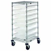 QUANTUM STORAGE SYSTEMS Bin Cart: 1,200 lb, 7 Bins/Tubs, 2 Shelves, Clear, Clear, 1 Usable Sides (MPN BC212439M2CL)
