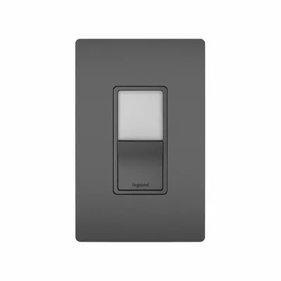 LEGRAND Wall Switch: Rocker Switch, 3-Way, Maintained, Black, 120V AC - Rocker Wall Switches