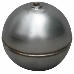 Stainless steel threaded float with 10-32 internal machine thread. Used as a buoyant component in level switches, sensors, and control systems for fluid handling applications.