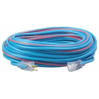 SOUTHWIRE Extension Cord: Outdoor Use, 100 ft Lg, Outlet, 5-15P, 12/3, SJTW, Blue/Red, 15 A Current (MPN 2549SW0064)