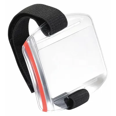 DURABLE Badge Holder: Pouch, Horizontal, 4 5/16 in Badge Pouch Wd, 3 15/16 in Badge Pouch Ht - Armbands for Badges