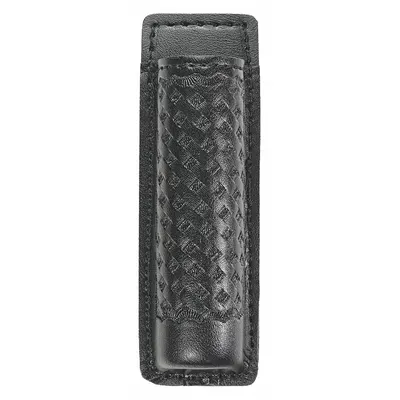 HEROS PRIDE Baton Holder: Black, Synthetic Leather, Basket Weave, 6 in x 2 1/4 in - Duty Equipment Pouches