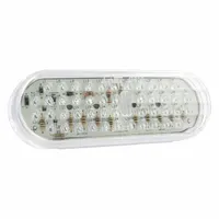 Amber LED turn signal light with oval shape and bracket mount for permanent installation. Features a female pin electrical connection and 2 5/16 in overall height. Complies with FMVSS 108 standards. Suitable for use on trucks, trailers, and heavy equipment as a turn signal indicator
