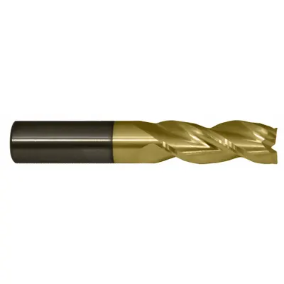 CLEVELAND Corner Radius End Mill: Carbide, ZrN Coated, 3 Flute, 5/8" Mill Dia, 3/4" LOC - Carbide Corner-Radius End Mills for Aluminum